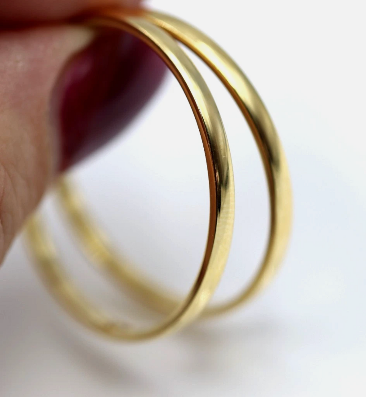 Genuine 18ct 18k 750 Large Hollow Hoops 32 mm Earrings