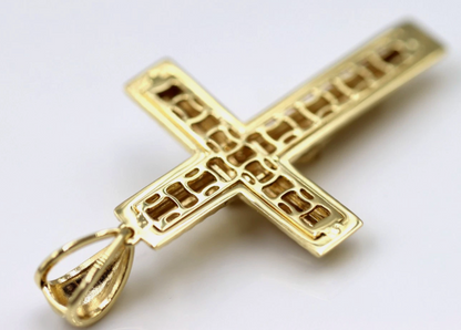 Genuine 18ct 18k 750 Yellow Gold Large Crucifix Cross Pendant