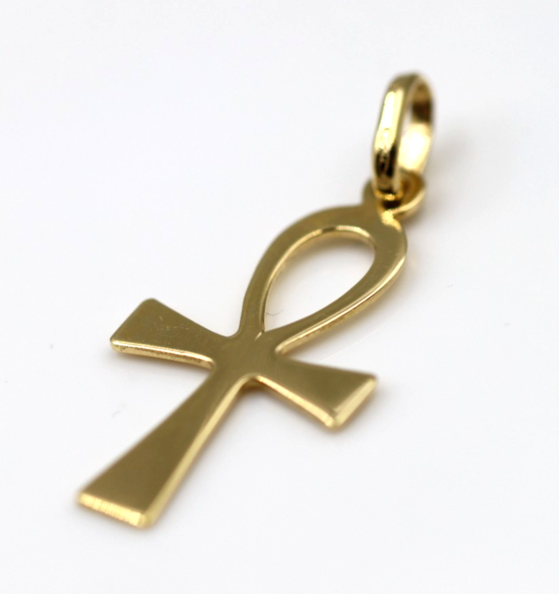 Genuine 18ct 18k 750 Yellow Gold Ankh Key of Life Charm Pendant