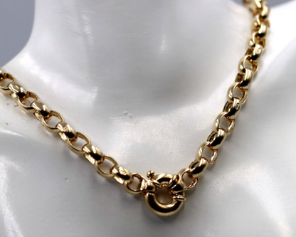 Genuine 9ct 9k Yellow Gold 375 Heavy Oval Belcher Necklace Chain 50cm