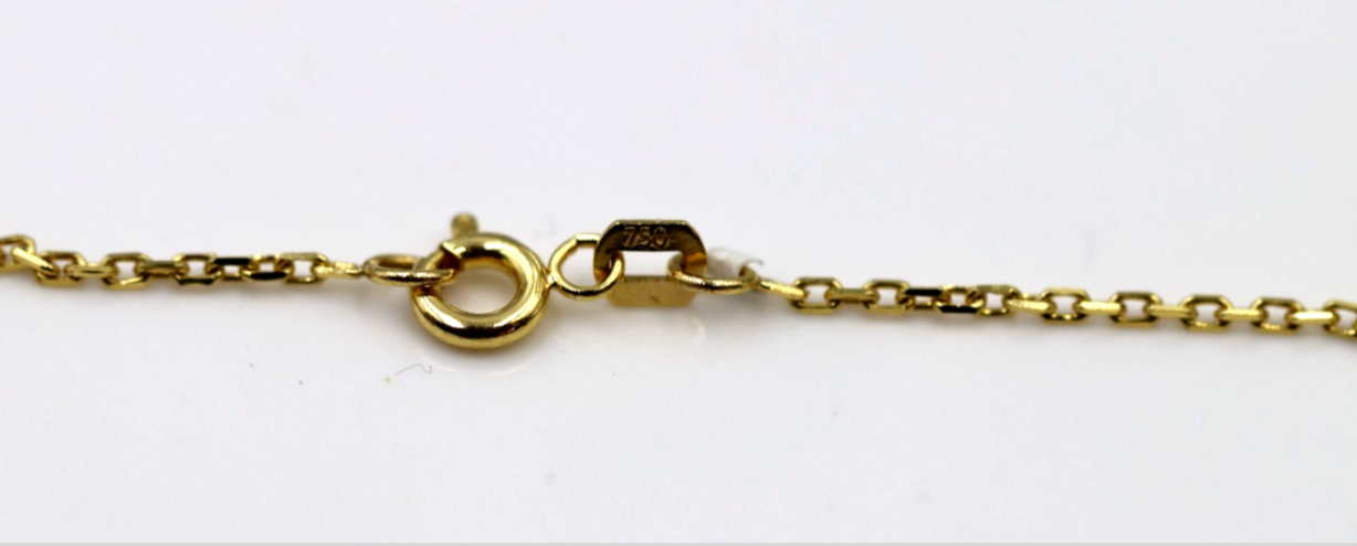 Genuine 18ct 18k 750 Yellow Gold Square Kerb Curb Chain 50cm Necklace Chain