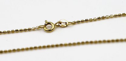 Genuine 18ct 18k 750 Yellow Gold Ball Bead Chain 45cm Necklace Chain