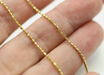 Genuine 18ct 18k 750 Yellow Gold Ball Bead Chain 45cm Necklace Chain