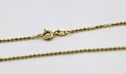 Genuine 18ct 18k 750 Yellow Gold Ball Bead Chain 45cm Necklace Chain