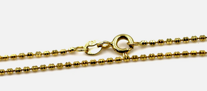 Genuine 18ct 18k 750 Yellow Gold Ball Bead Chain 45cm Necklace Chain