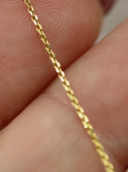 Genuine 18ct 18k 750 Yellow Gold Fine Cable Chain 50cm Necklace Chain