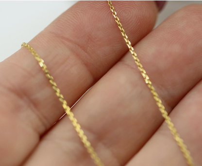 Genuine 18ct 18k 750 Yellow Gold Fine Cable Chain 50cm Necklace Chain