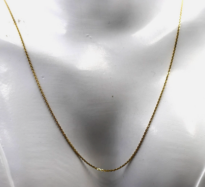 Genuine 18ct 18k 750 Yellow Gold Fine Cable Chain 50cm Necklace Chain