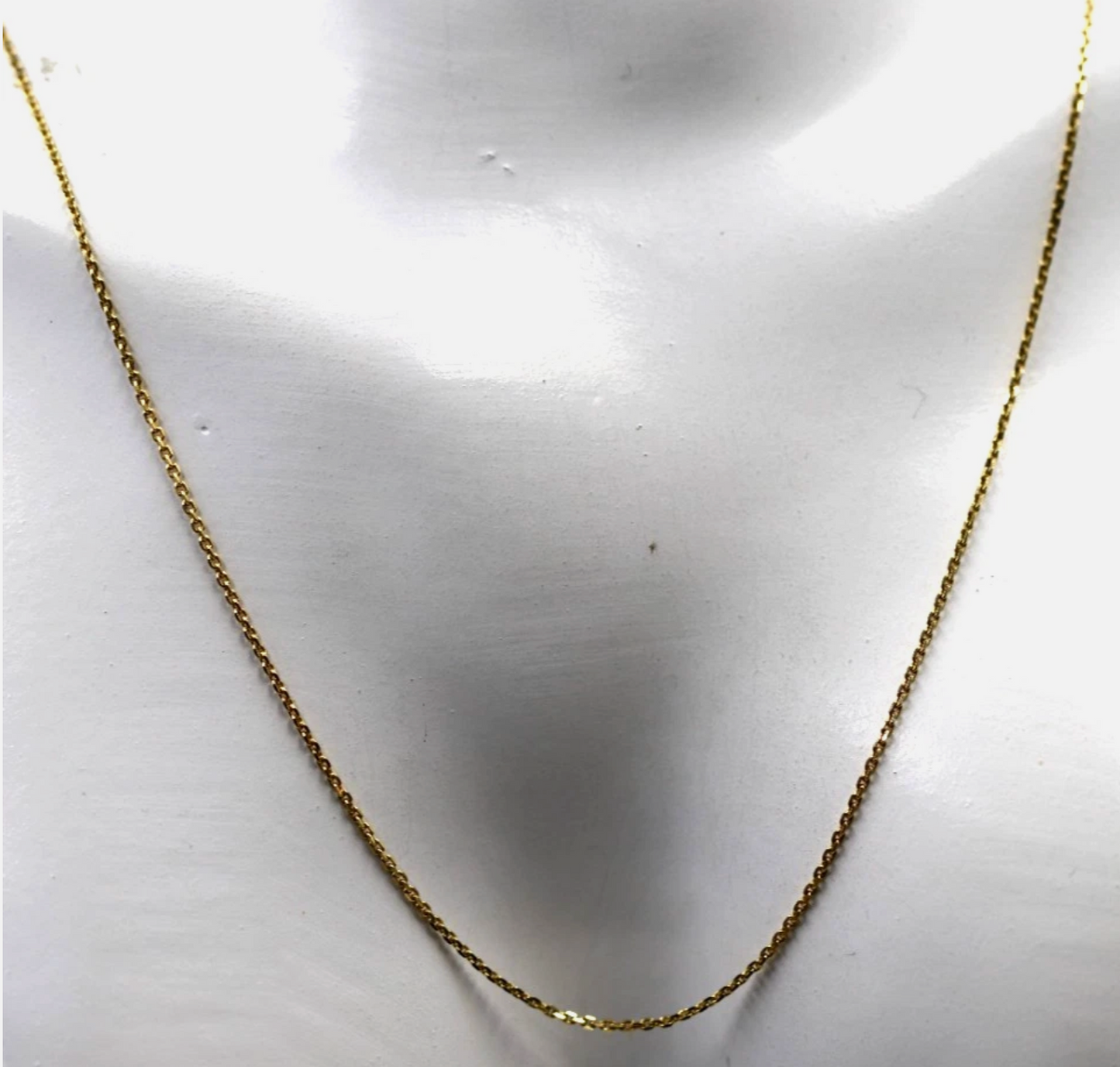 Genuine 18ct 18k 750 Yellow Gold Fine Cable Chain 50cm Necklace Chain