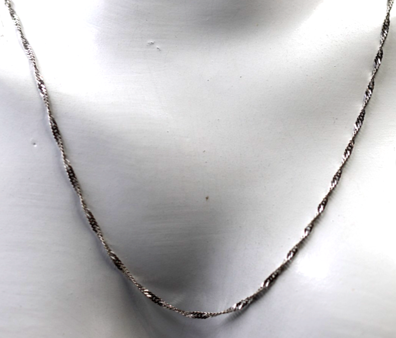 Genuine 9ct 9K 375 White Gold Singapore Chain Necklace 42cm or 45cm