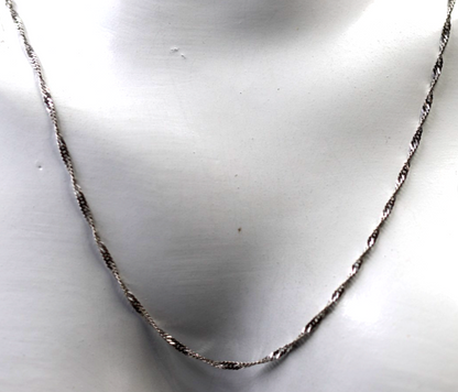 Genuine 9ct 9K 375 White Gold Singapore Chain Necklace 42cm or 45cm