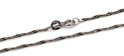 Genuine 9ct 9K 375 White Gold Singapore Chain Necklace 42cm or 45cm