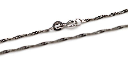 Genuine 9ct 9K 375 White Gold Singapore Chain Necklace 42cm or 45cm