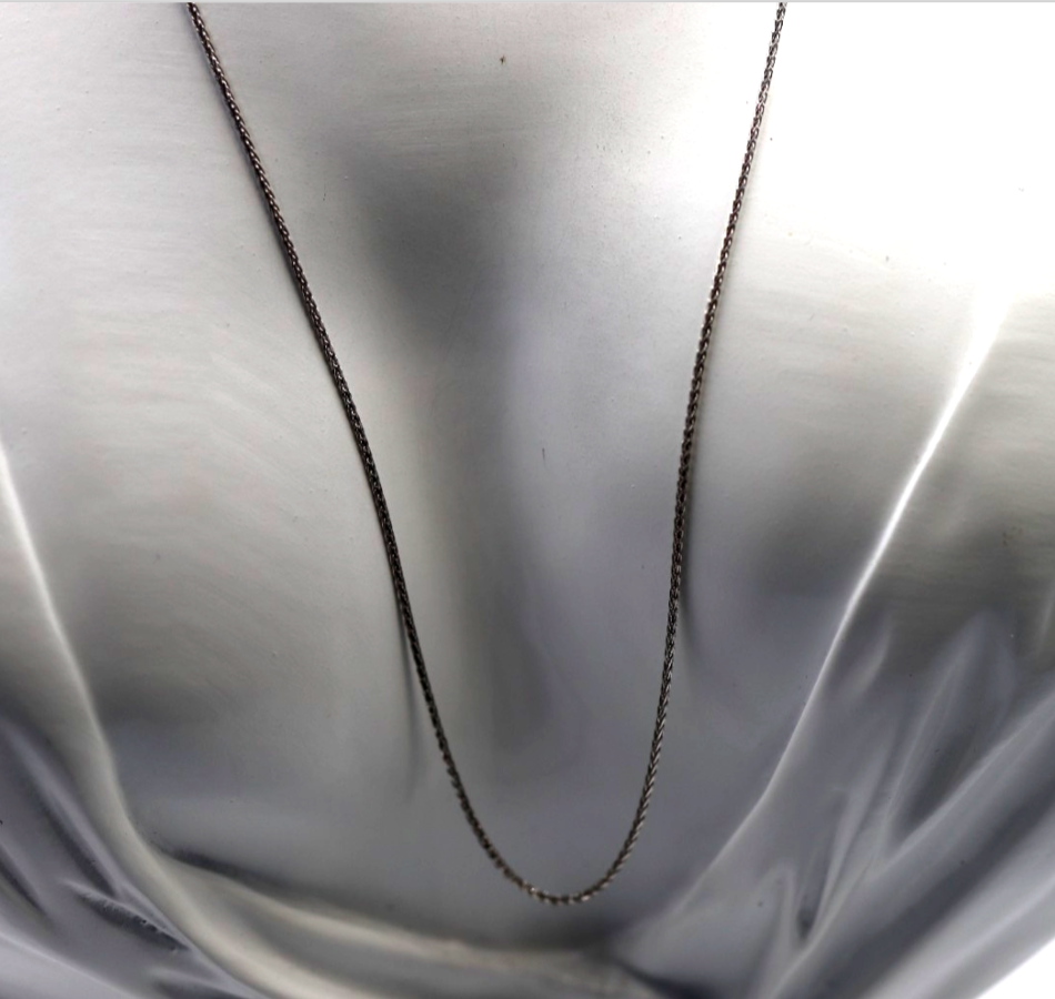 18ct 18K White Gold Fine Spiga Wheat Chain Necklace 3.1grams 55cm