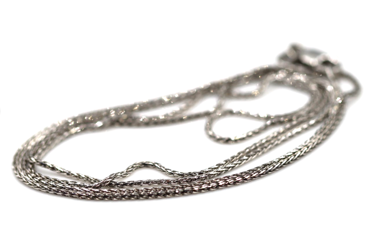 18ct 18K White Gold Fine Spiga Wheat Chain Necklace 3.1grams 55cm