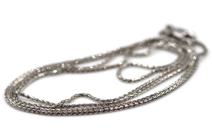18ct 18K White Gold Fine Spiga Wheat Chain Necklace 3.1grams 55cm