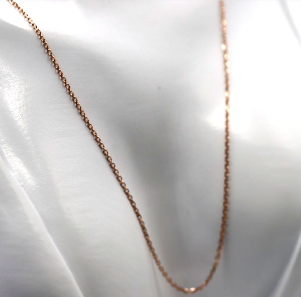 Genuine 18ct 18K 750 Rose Gold Cable Chain Necklace 50cm 3.35g