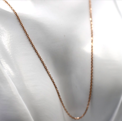 Genuine 18ct 18K 750 Rose Gold Cable Chain Necklace 50cm 3.35g