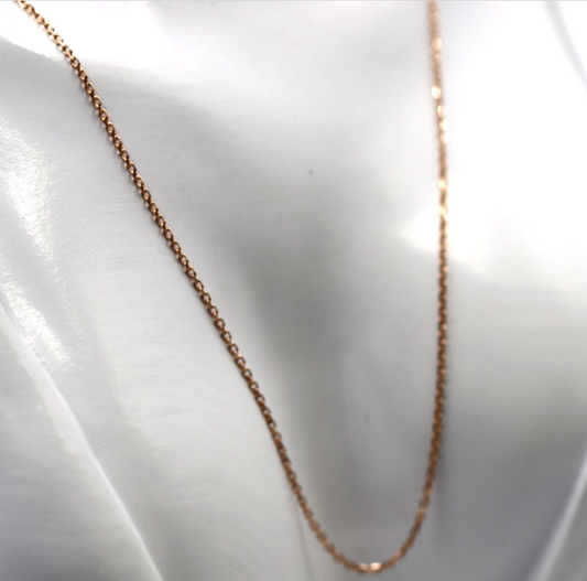 Genuine 18ct 18K 750 Rose Gold Cable Chain Necklace 50cm 3.35g