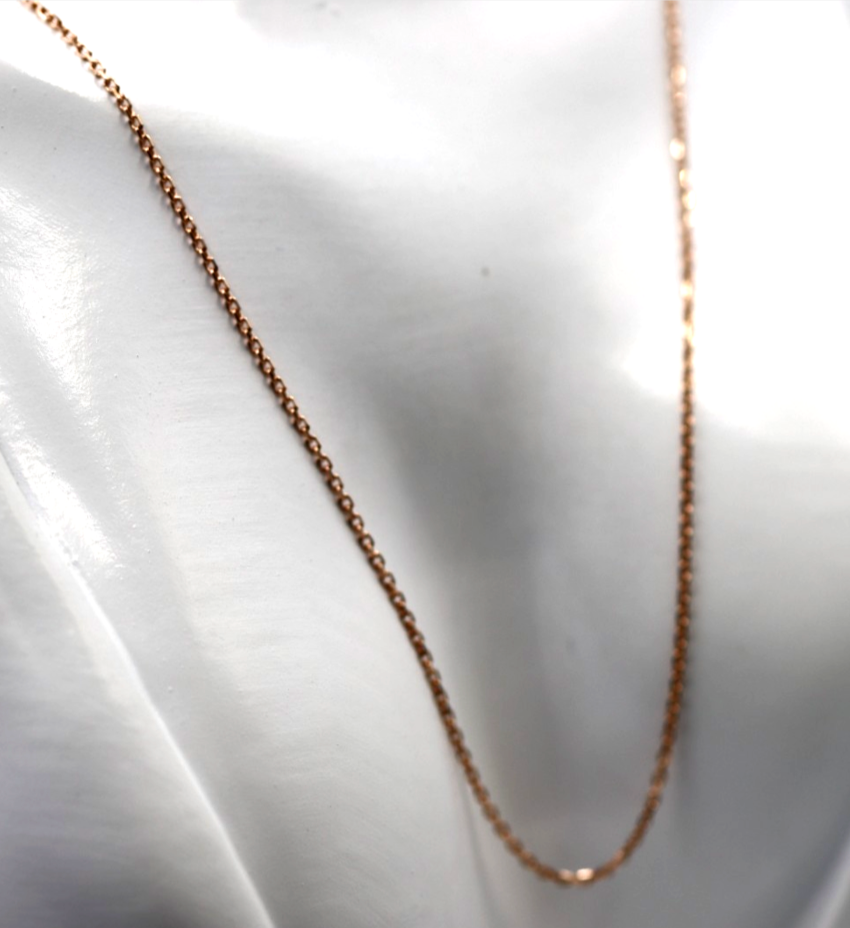 Genuine 18ct 18K 750 Rose Gold Cable Chain Necklace 50cm 3.35g