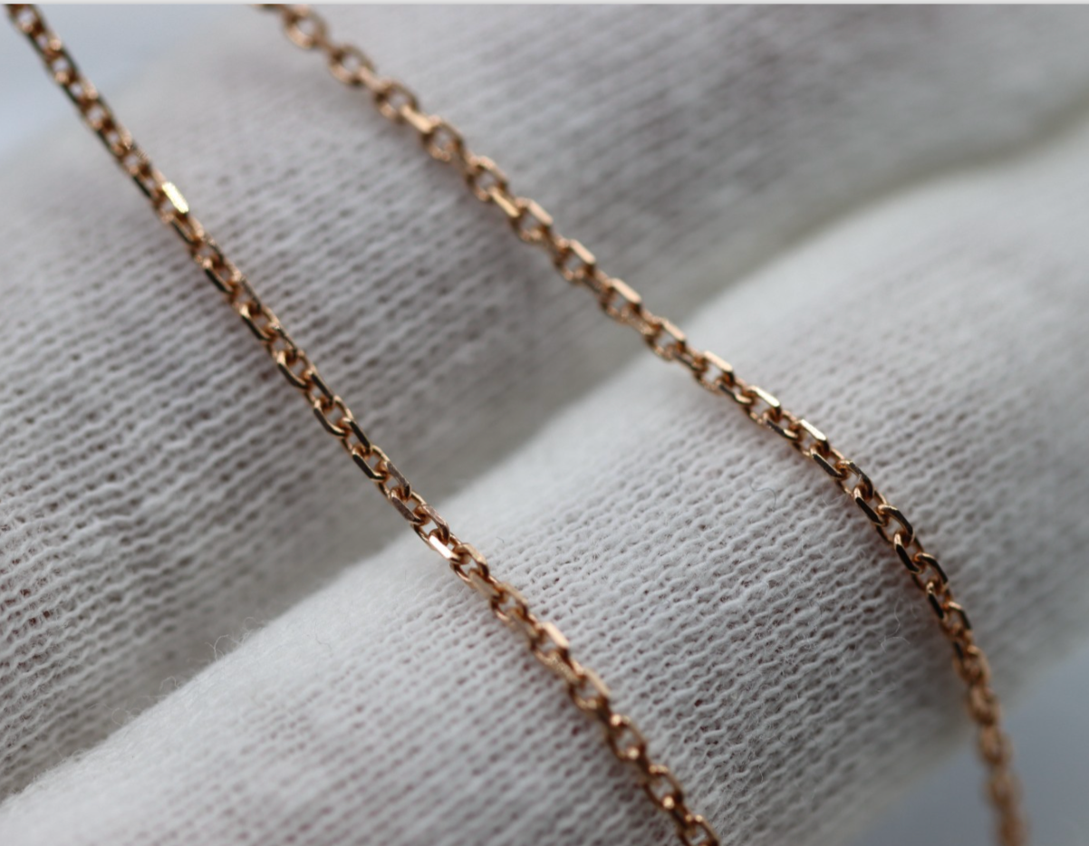 Genuine 18ct 18K 750 Rose Gold Cable Chain Necklace 50cm 3.35g