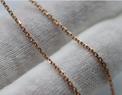 Genuine 18ct 18K 750 Rose Gold Cable Chain Necklace 50cm 3.35g