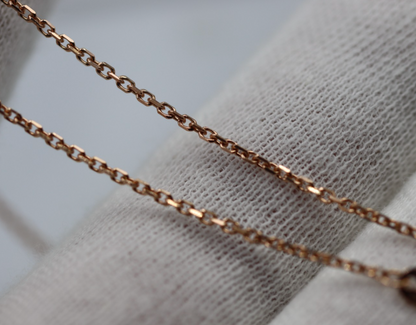 Genuine 18ct 18K 750 Rose Gold Cable Chain Necklace 50cm 3.35g