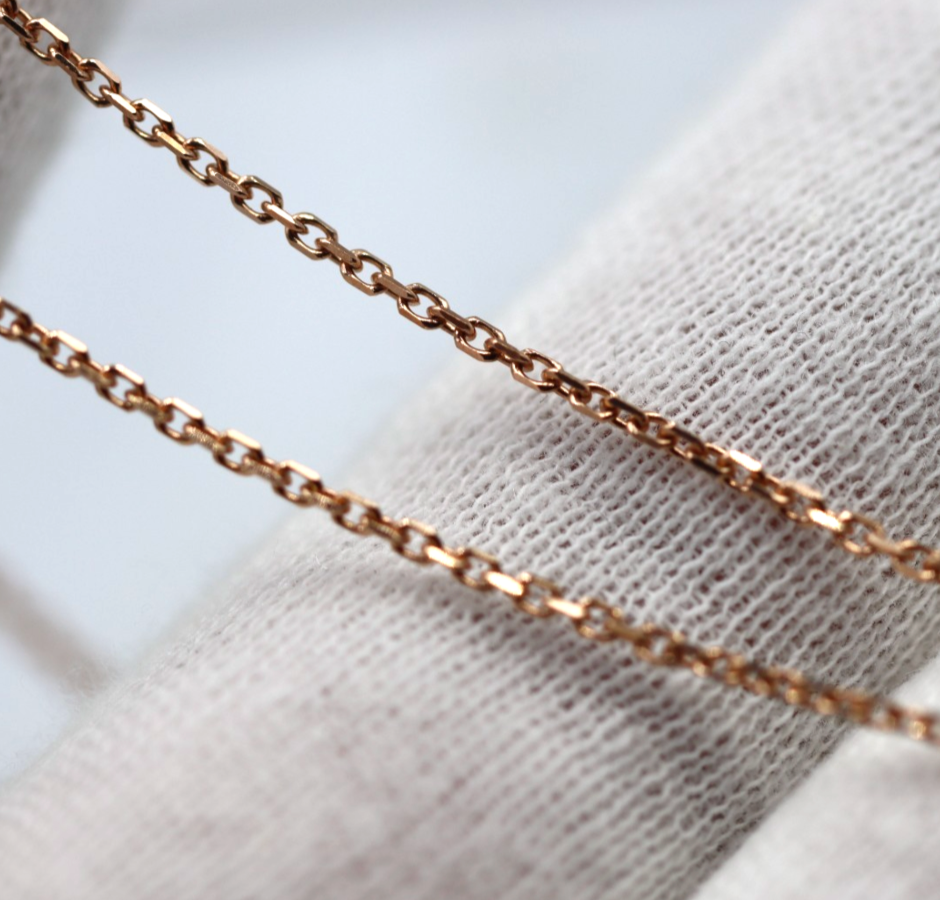 Genuine 18ct 18K 750 Rose Gold Cable Chain Necklace 50cm 3.35g