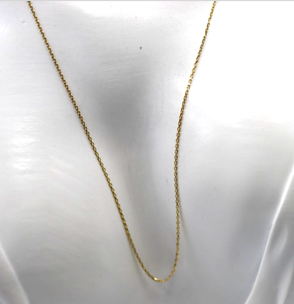 Genuine 18ct 18k 750 Yellow Gold Thin Cable Chain Necklace 1.29g 50cm