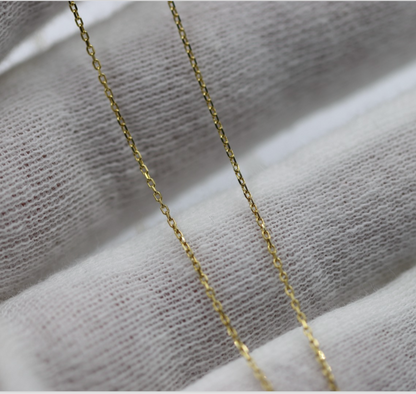 Genuine 18ct 18k 750 Yellow Gold Thin Cable Chain Necklace 1.29g 50cm