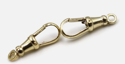 Genuine New 1 pair 9k 9ct 2 X Yellow Gold Albert Swivel Clasp 23mm