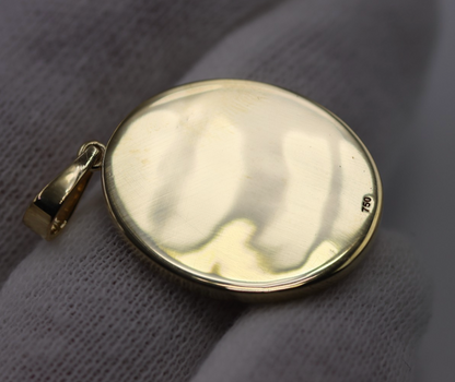 Genuine 18ct 18kt 750 Yellow Gold Byzantine Ruby Cross Pendant