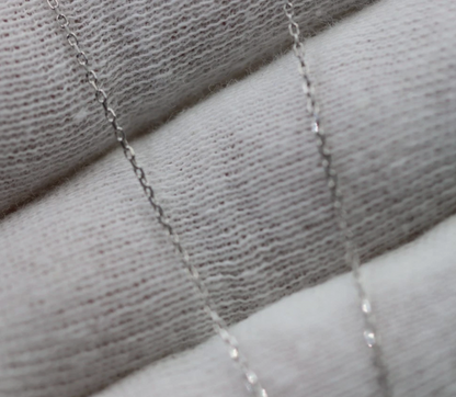 Genuine 18ct 18K White Gold Fine Cable Chain Necklace 1.29grams 50cm