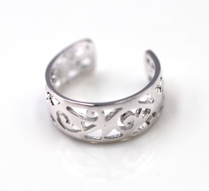 Kaedesigns, Genuine Sterling Silver 925 7mm Wide Filigree Toe Ring