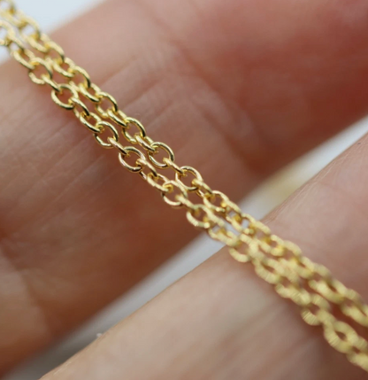Genuine 47cm 18ct 18k 750 Yellow Gold Cable Necklace Chain 3.5g
