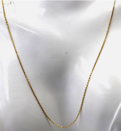 Genuine 50cm 18ct 18k 750 Yellow Gold Square Cable Necklace Chain 1.7g