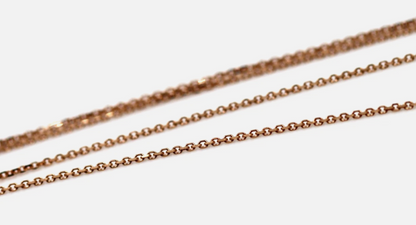 Genuine 18ct 18K 750 Rose Gold Cable Thin Chain Necklace 50cm 1.32g