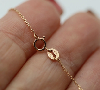 Genuine 18ct 18K 750 Rose Gold Cable Thin Chain Necklace 50cm 1.32g