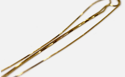 Genuine 18ct 18k 750 Yellow Gold Fine Box Chain 50cm Necklace Chain