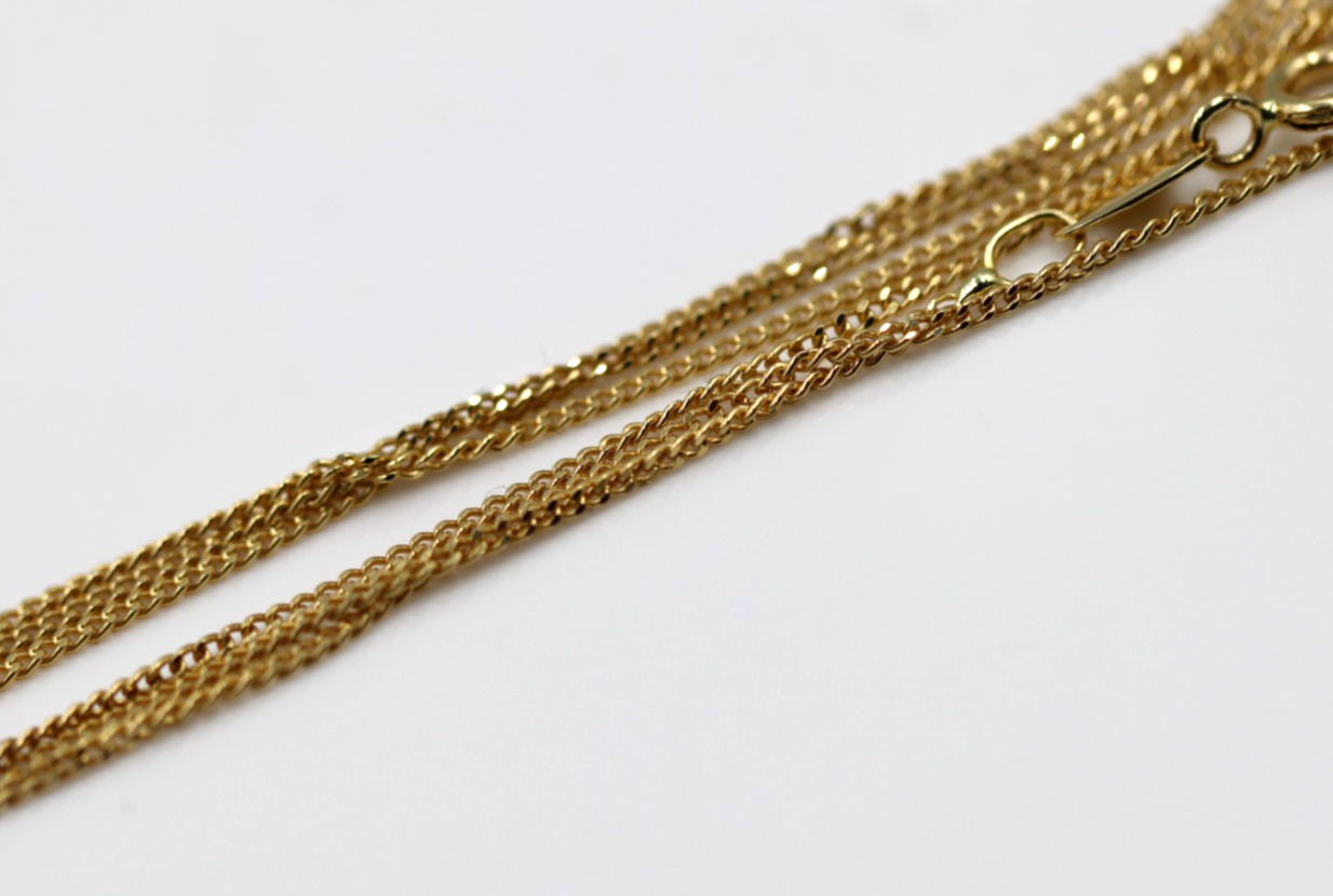 18ct 18K 750 Yellow Gold Kerb Curb Chain Necklace 50cm 2.66grams