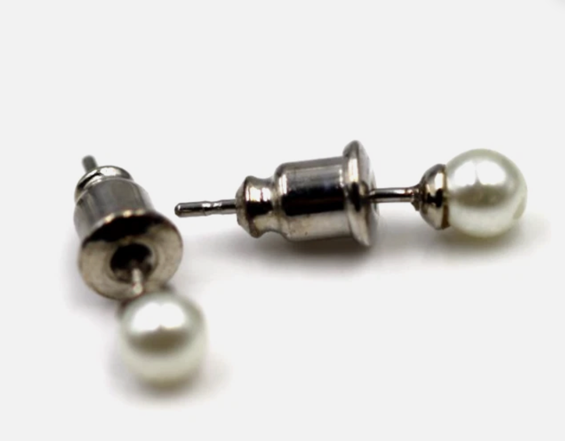 Sterling Silver 925 Freshwater 4mm Freshwater Pearl Studs Earrings