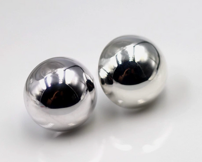 Genuine Sterling Silver 925 Half 14mm Dome Ball Round Earrings Studs