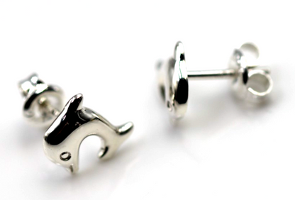 Genuine New Sterling Silver 925 Dolphin Stud Earrings