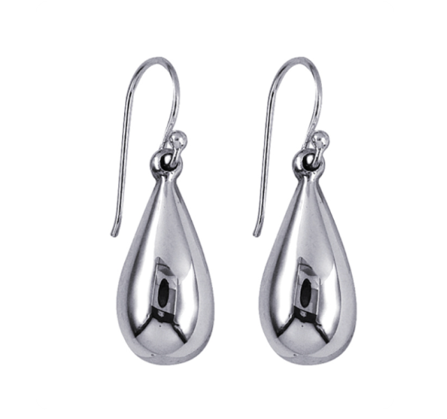 Genuine Sterling Silver 925 Teardrop Tear Drop Hook Plain Earrings