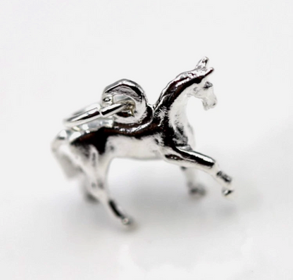 Genuine Sterling Silver 925 3D Horse Pendant Charm