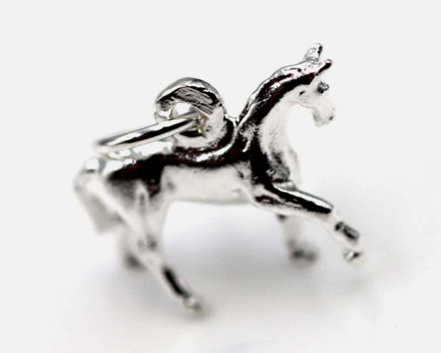 Genuine Sterling Silver 925 3D Horse Pendant Charm