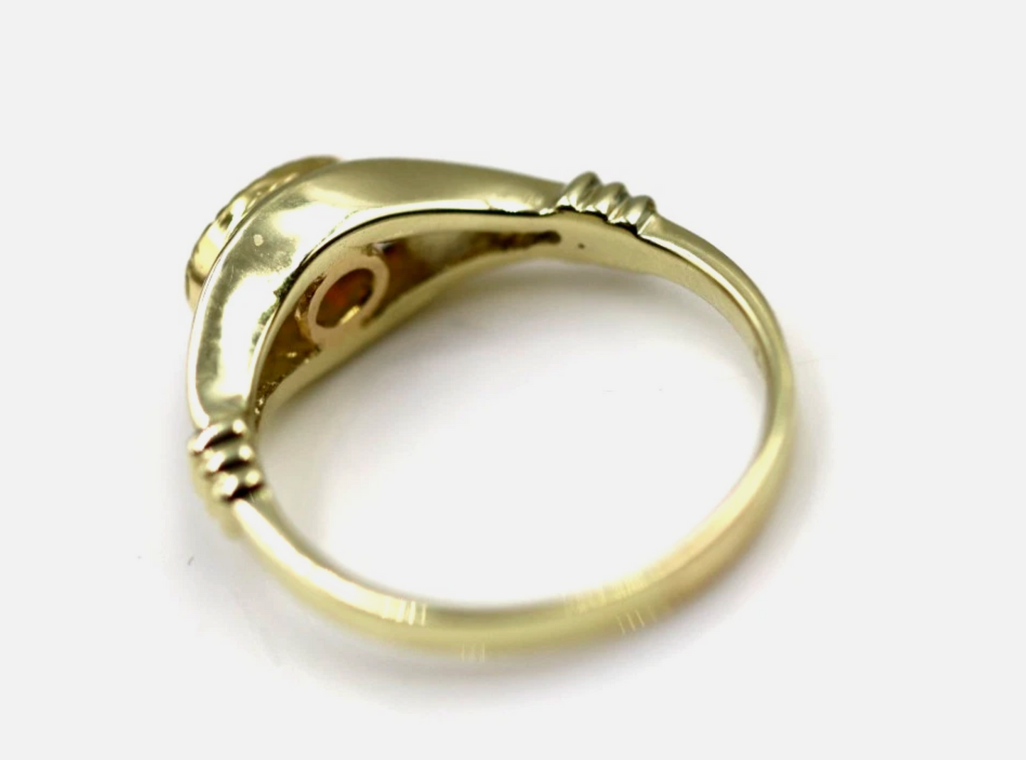 Kaedesigns Size M 14ct 14k 585 Yellow Gold Solid Natural Opal Ring