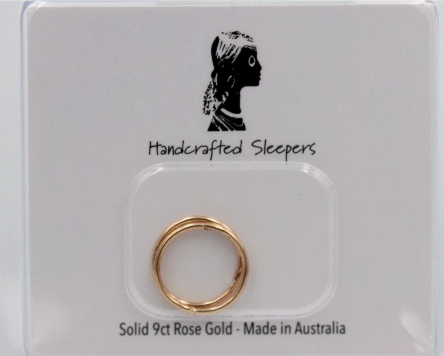 Genuine 9ct Yellow, Rose or White Gold Sleepers Hinged Earrings Plain 12mm