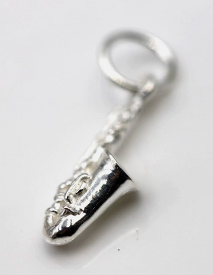Genuine Sterling Silver 925 Saxophone Charm or Pendant