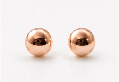 Kaedesigns Genuine 9ct 9k Yellow OR Rose Gold 5mm Flat Stud Ball Earrings